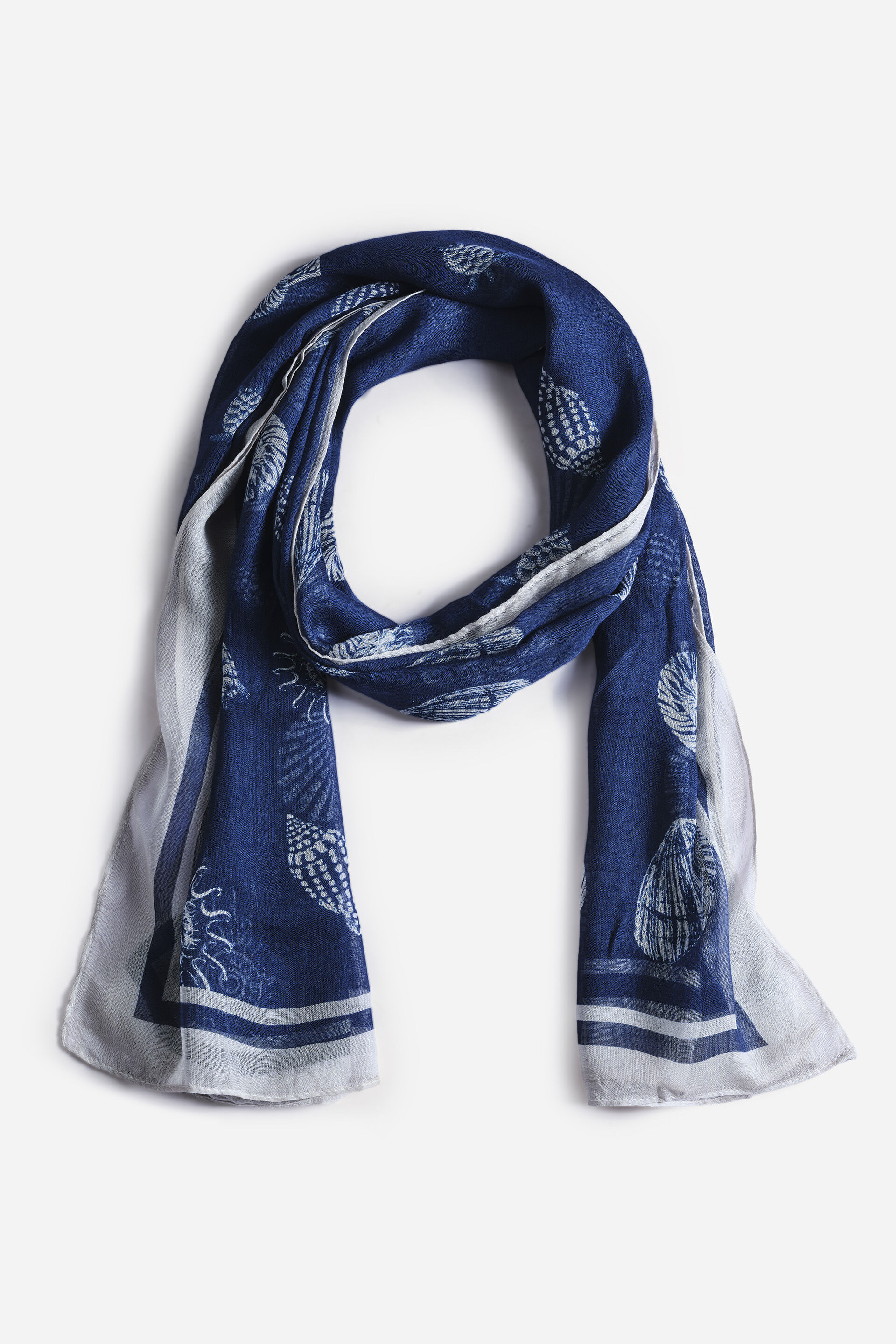 Indigo Motif Modal Stole, , image 1